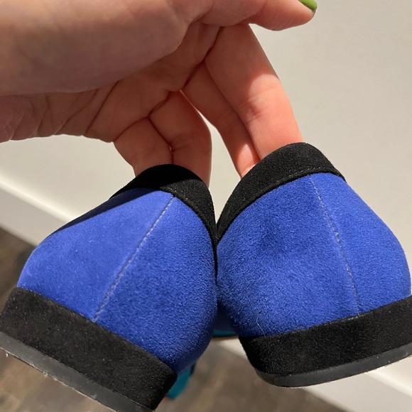 Prada Colorblock Flats Blue Suede Bow Size 38.5 - Picture 4 of 7